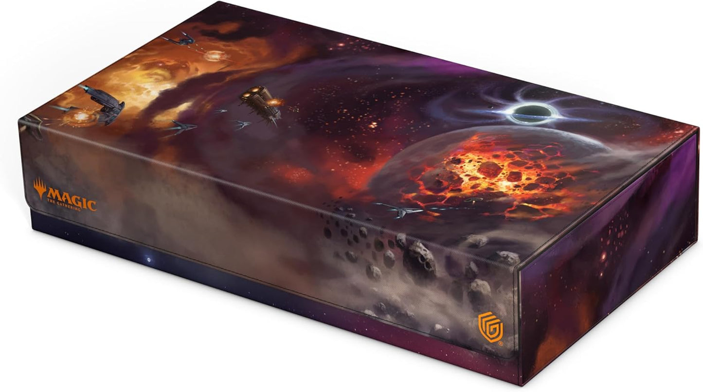Magic: The Gathering box depicting spaceships fighting around a shattered, fiery planet and a black hole