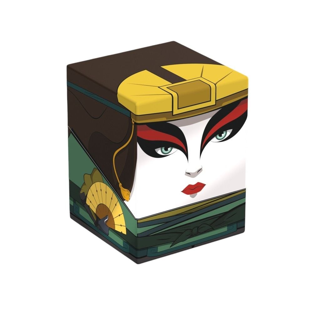 Kyoshi Warrior Suki face illustration on a cube-shaped deck box
