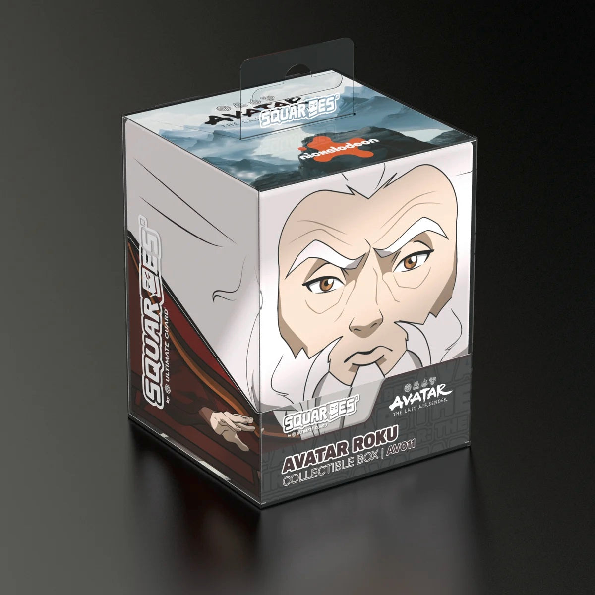Square-Ees Avatar Roku Collectible Box, featuring an illustration of the older character&#39;s face on the packaging