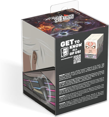 Tezzeret-themed Magic: The Gathering deck box for up to 120 cards, showing character art