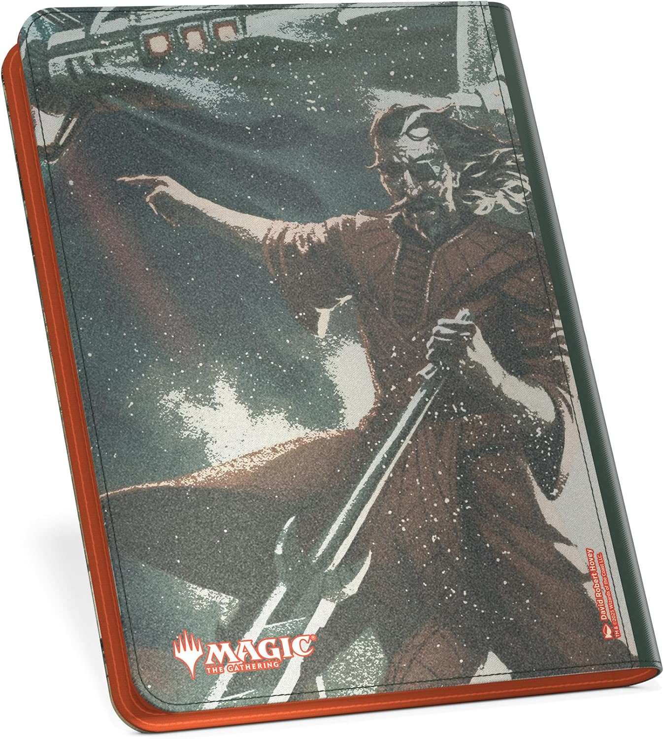 Magic: The Gathering folio with artwork of a robed man with a beard pointing, holding a weapon