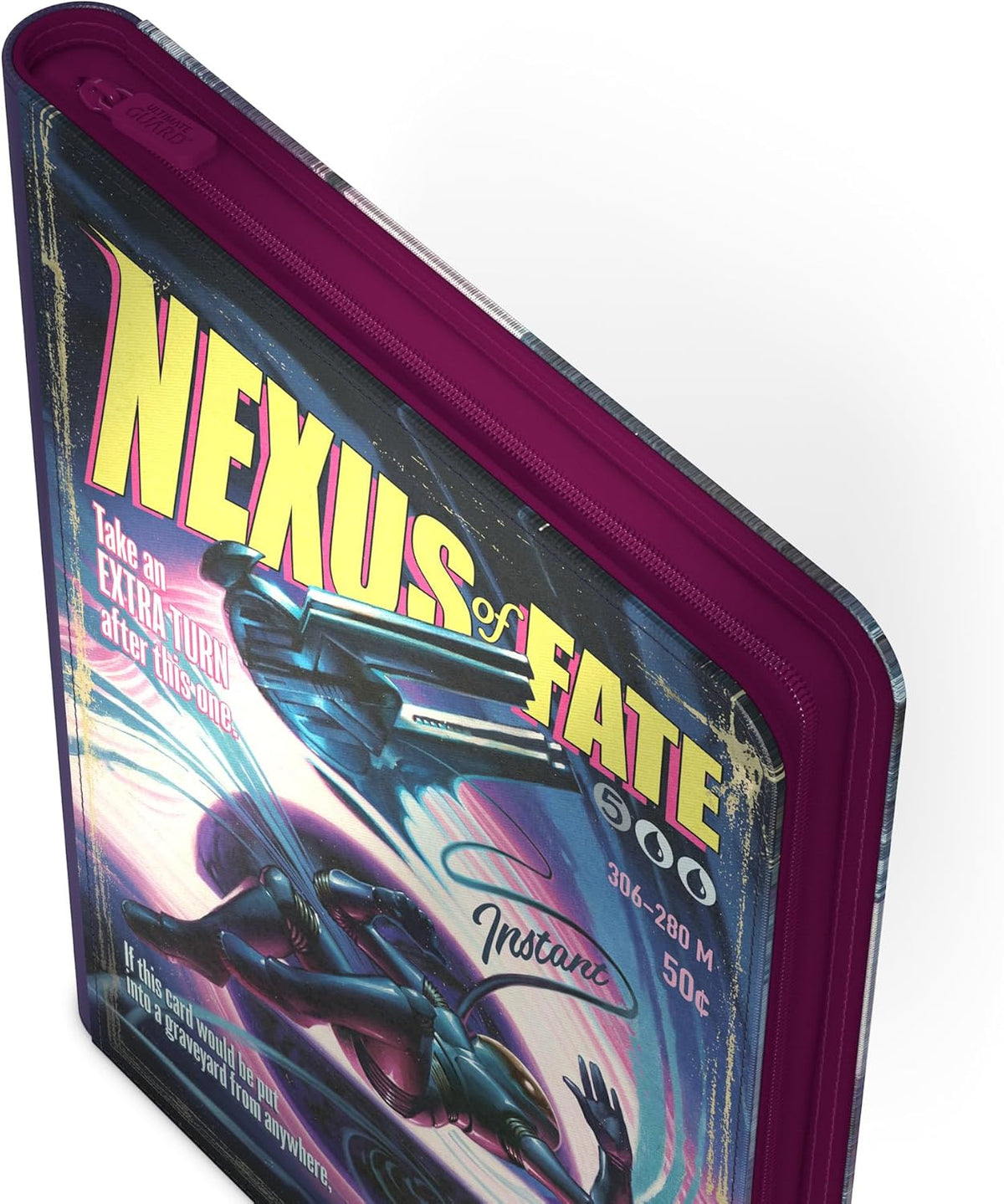 Ultimate Guard Magic: The Gathering featuring Nexus of Fate art: a futuristic figure soaring past a craft in cosmic swirls
