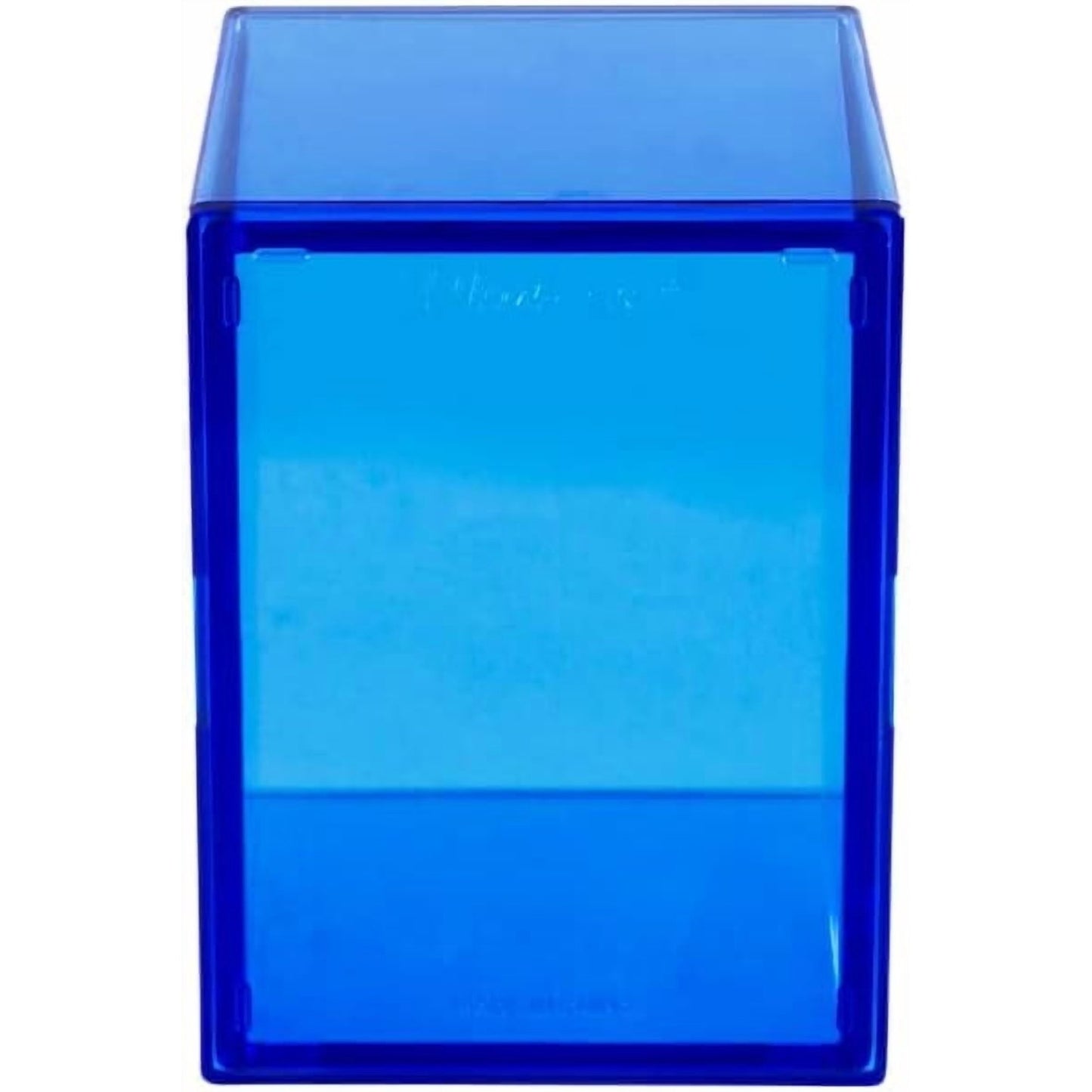 Translucent blue plastic deck box for card storage