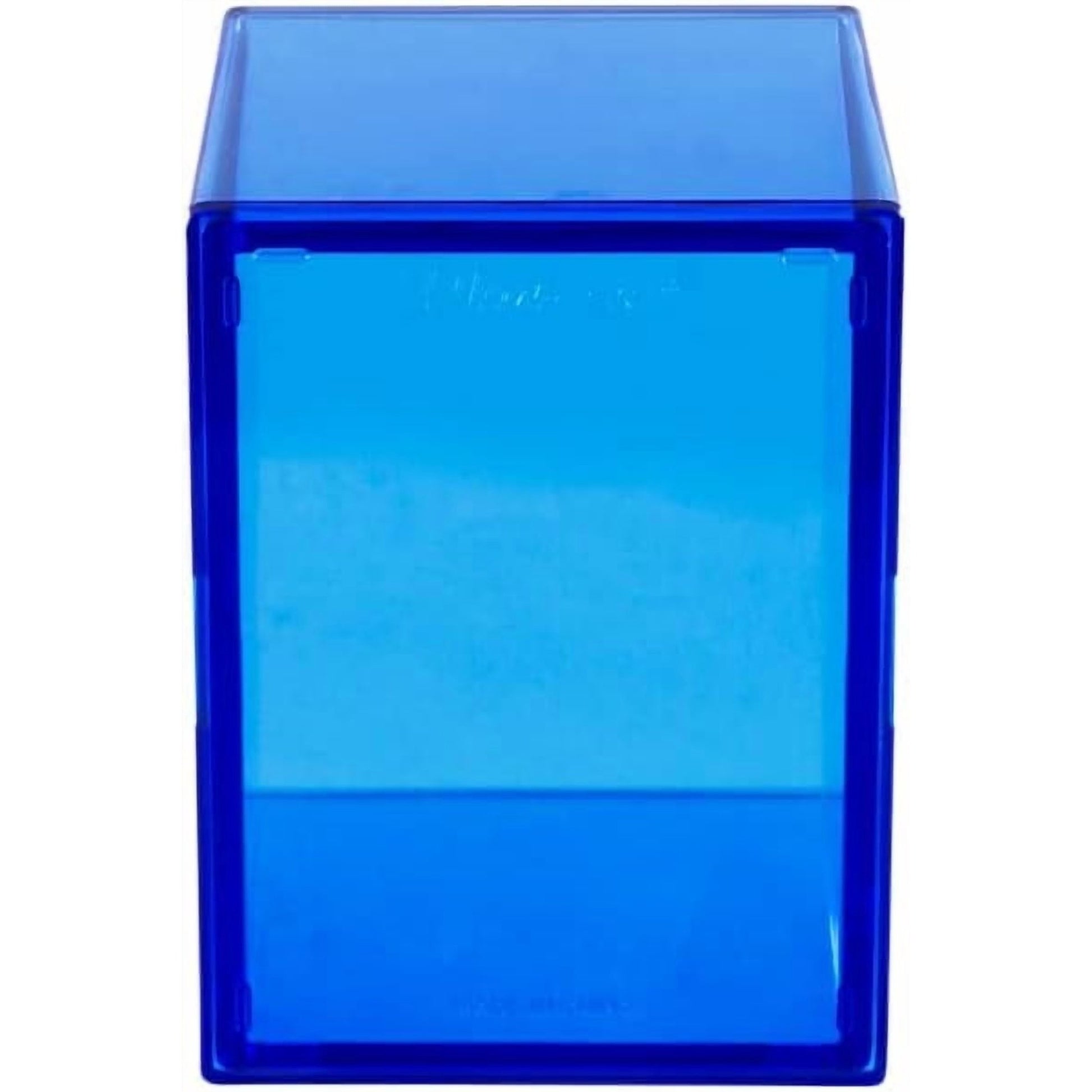 Translucent blue plastic deck box for card storage