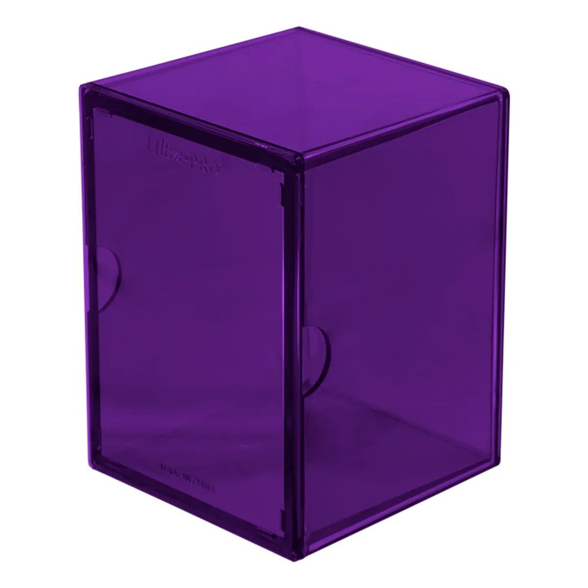 Purple Ultra-Pro translucent plastic deck box for trading cards