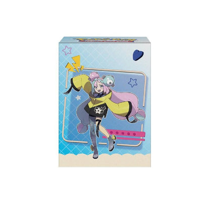 Pokemon TCG deck box featuring Iono, the Paldea Gym Leader, in a bright yellow jacket
