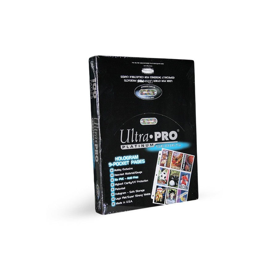 Ultra Pro Platinum Series 9-Pocket Pages box for collectible trading cards, acid-free protective sleeves