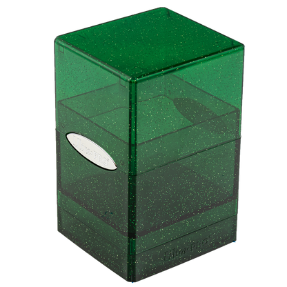 Translucent green glitter Ultra•PRO deck box for trading card storage.