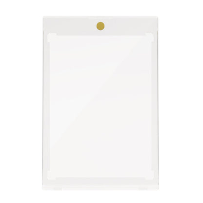 Clear rectangular Ultra Pro magnetic card holder with a gold dot at the top center