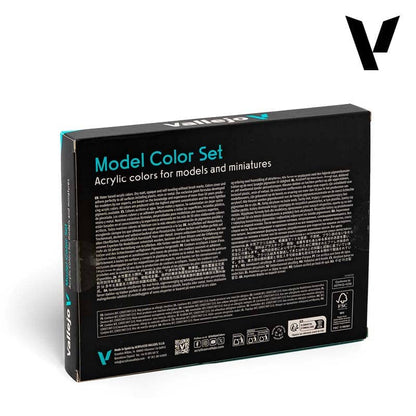Black Vallejo Model Colour Set box for acrylic paints for models and miniatures, on a white background.
