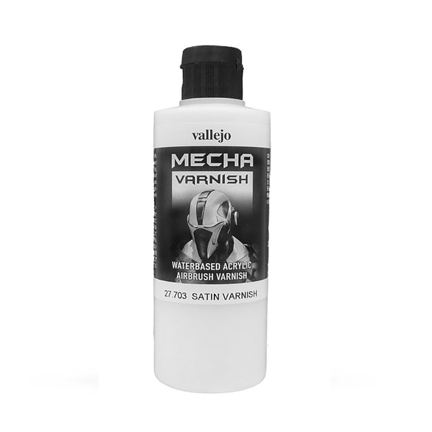 Vallejo Mecha Acrylic Varnish 200ml - Satin Varnish - Good Games