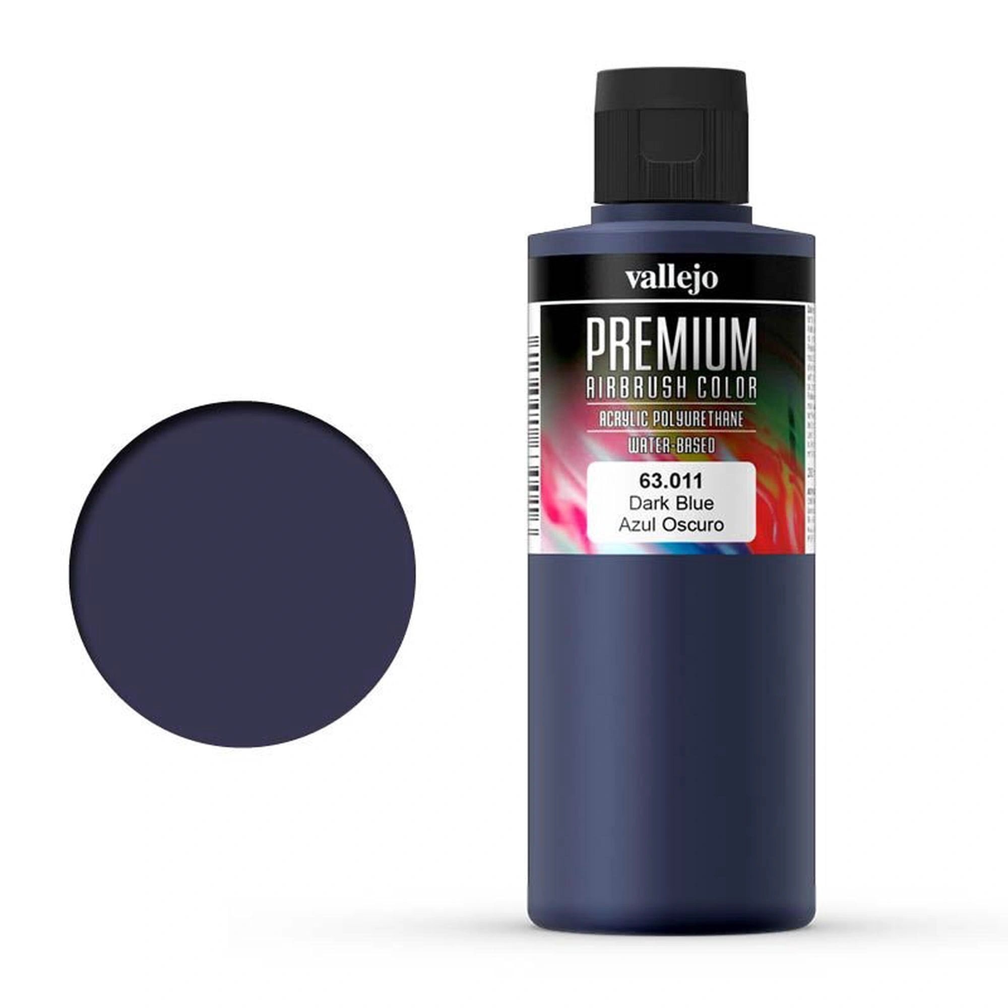Vallejo Premium Acrylic Airbrush Paint 200ml - Dark Blue - Good Games