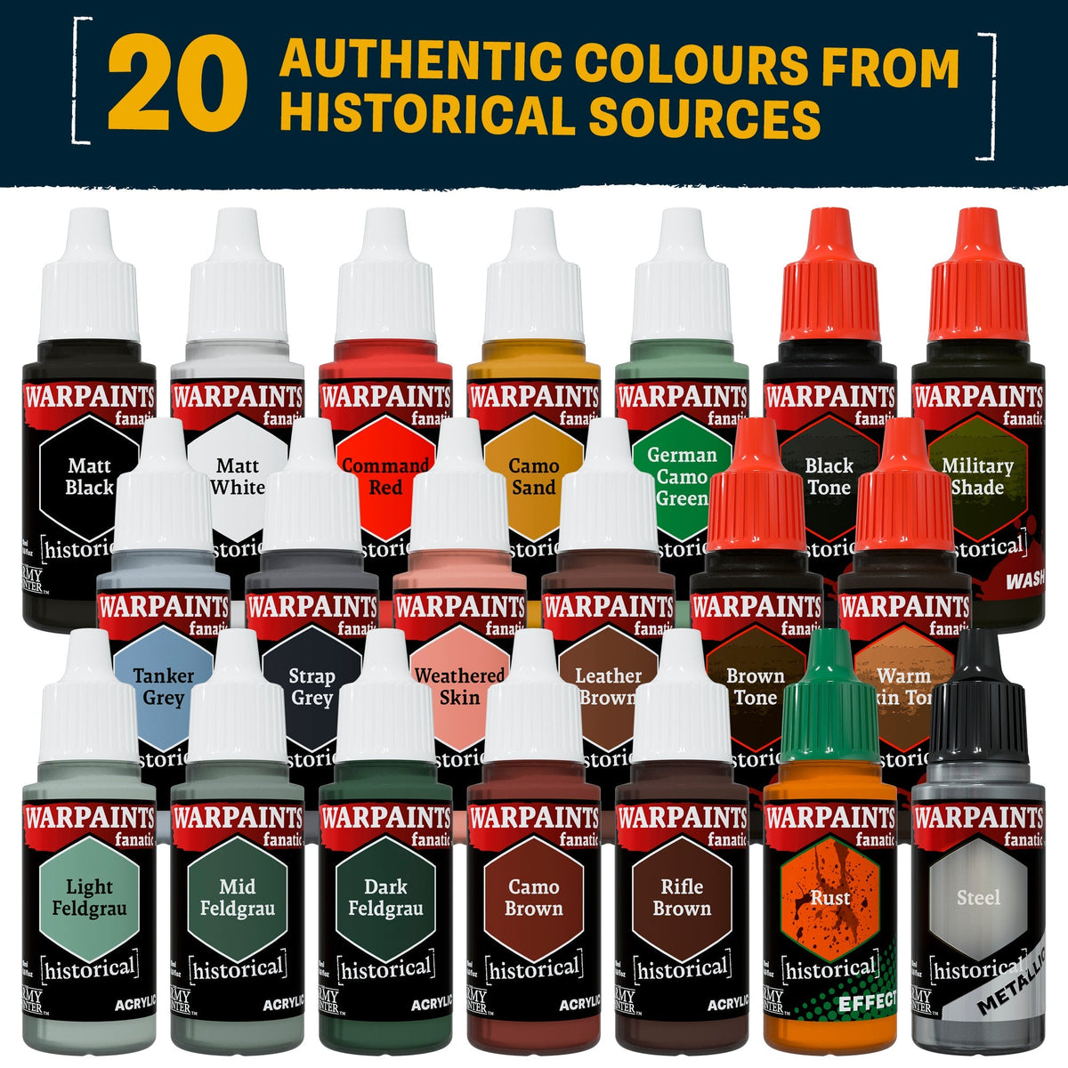 Army Painter - Warpaints Historical WWII German Paint Set - 20 Piece - Good Games