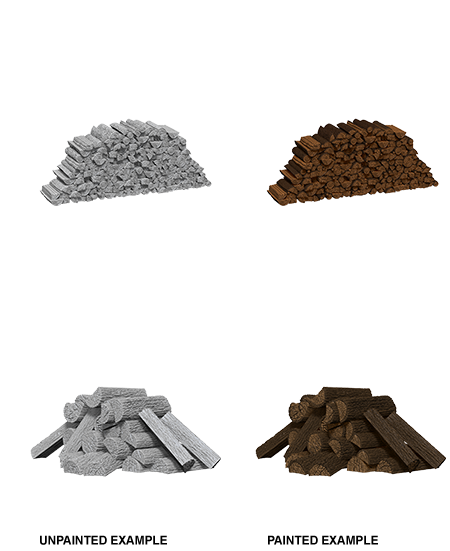 WizKids Deep Cuts Unpainted Miniatures Piles of Wood - Good Games