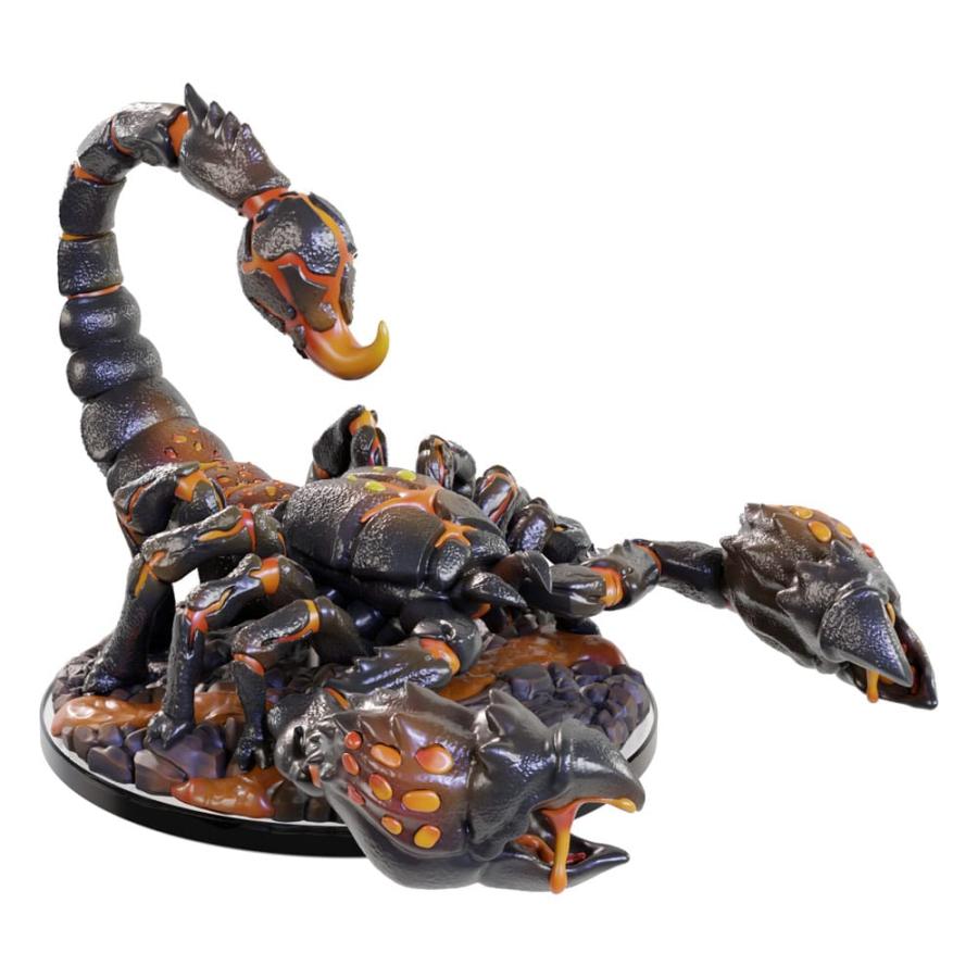 Detailed black and orange magma scorpion figurine with raised stinger