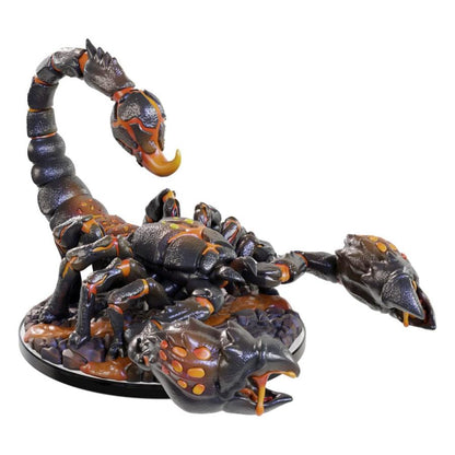 Detailed black and orange magma scorpion figurine with raised stinger