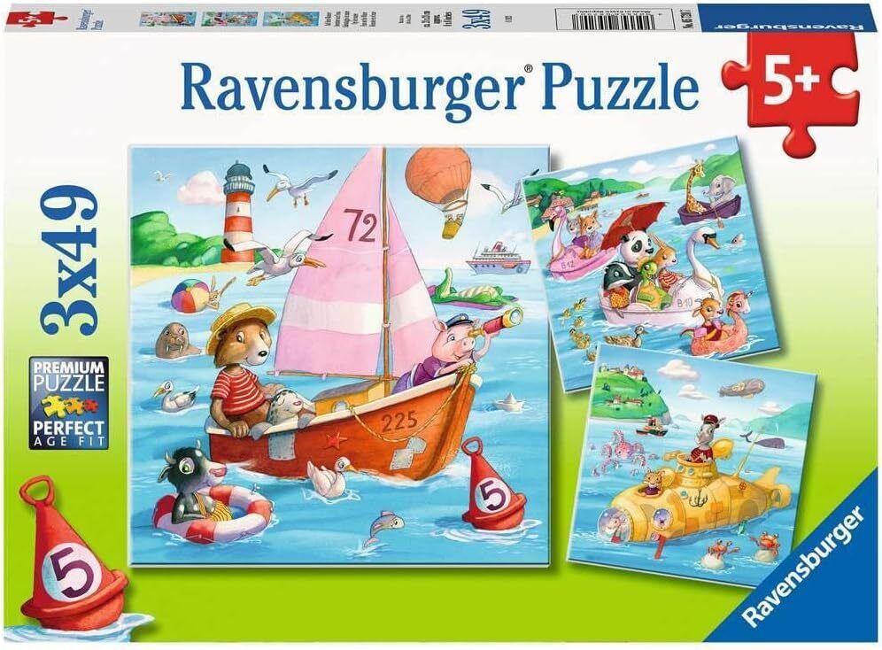 Ravensburger - Water Vehicles 3x49 Piece Jigsaw - Good Games