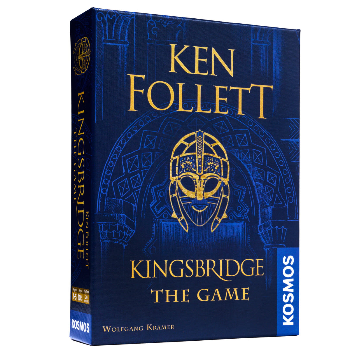 Kingsbridge The Card Game box front showing illustrated medieval town scene with card graphics