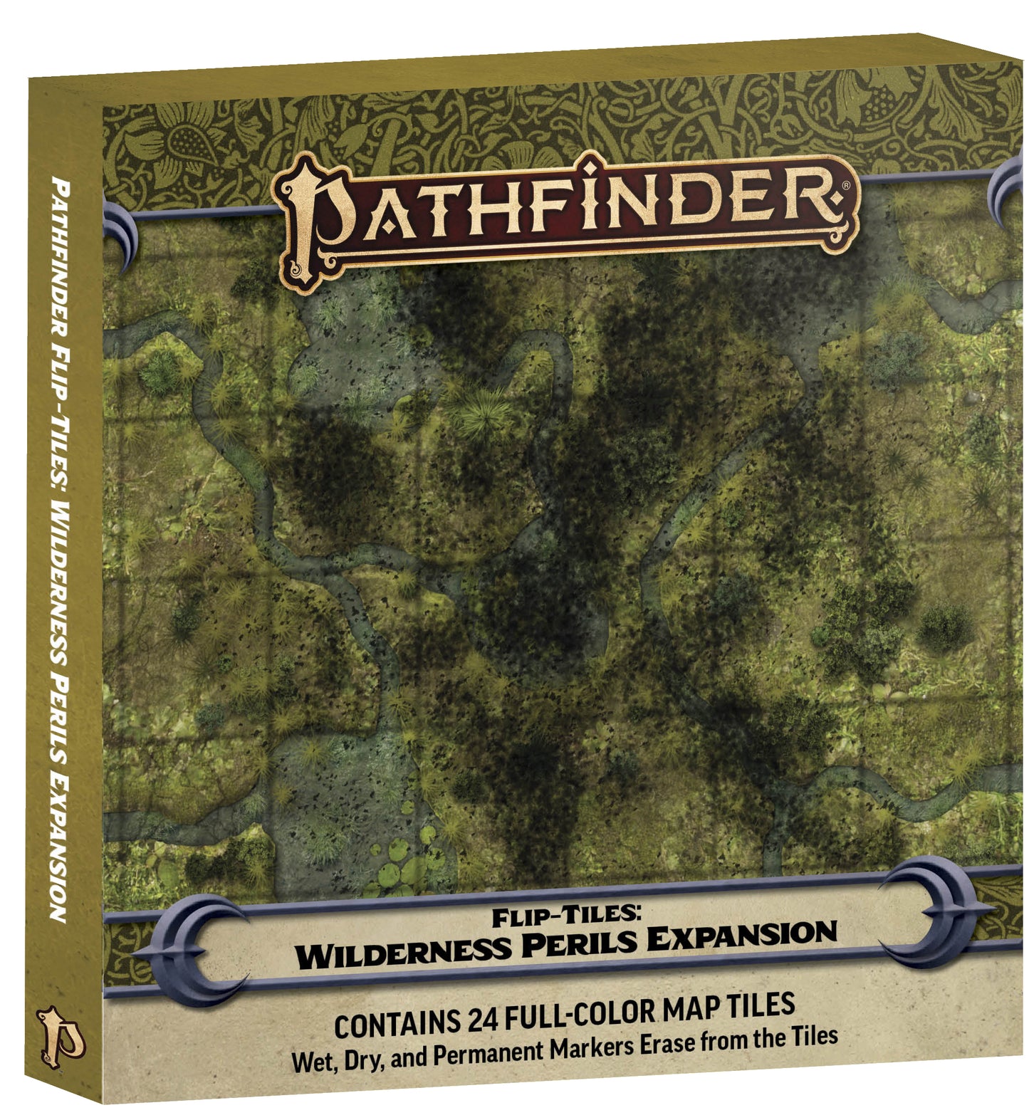 Pathfinder Flip-Tiles: Wilderness Perils Expansion box with a detailed swamp map on its cover.