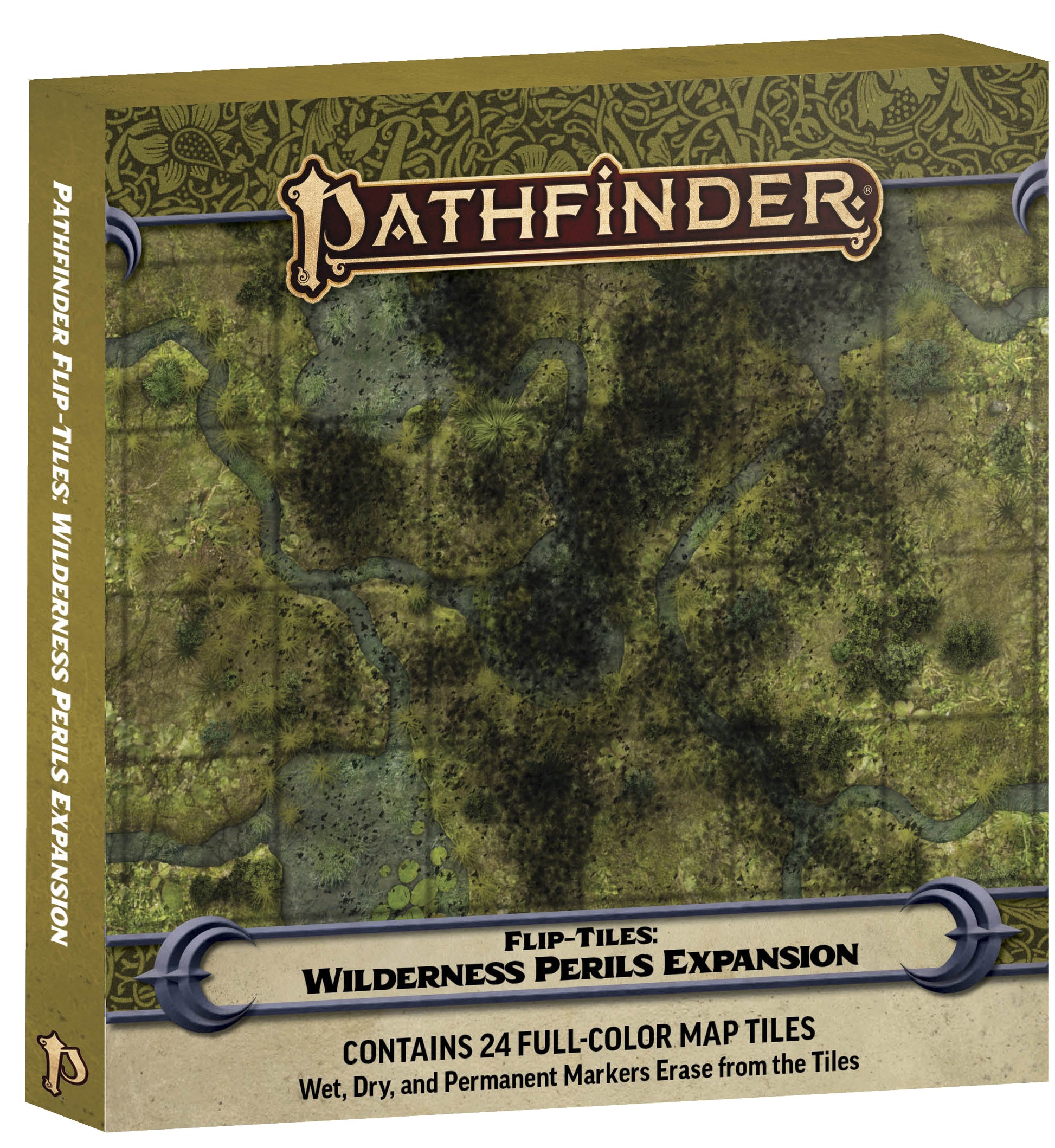 Pathfinder Flip-Tiles: Wilderness Perils Expansion box with a detailed swamp map on its cover.