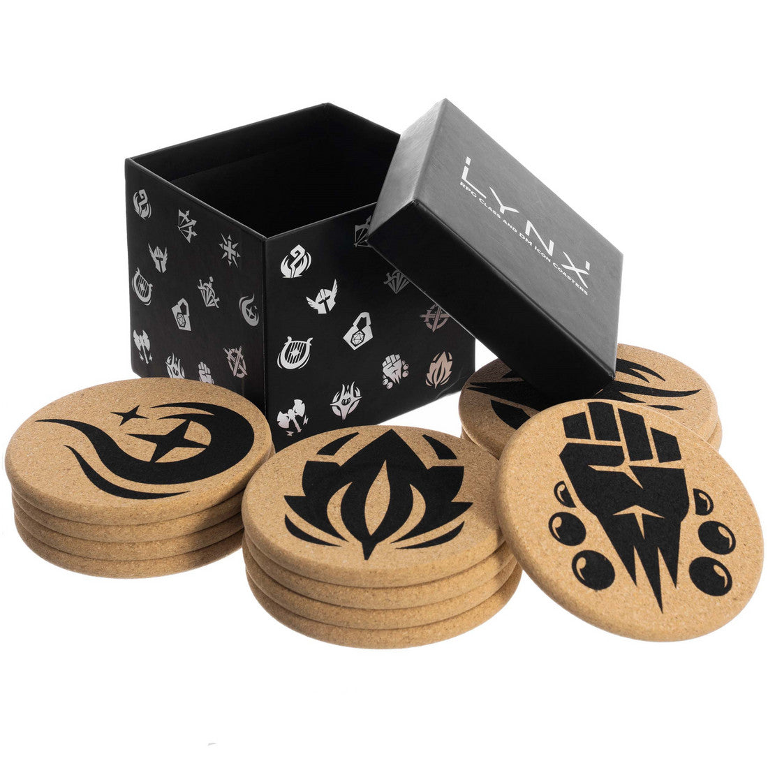 Lynx RPG Class & DM Icon Coasters Set