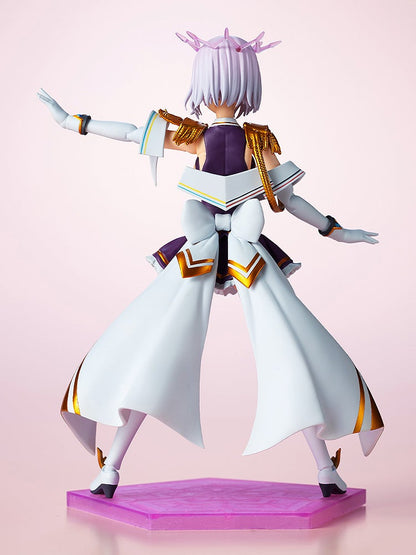 Gridman Universe Akane Shinjo articulated plastic model back view showing flowing white skirt and purple top with gold accents