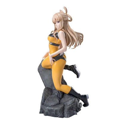 Go Go Loser Ranger Luminasta Yumeko Suzukiri figure in yellow and black suit kneeling on gray rocks