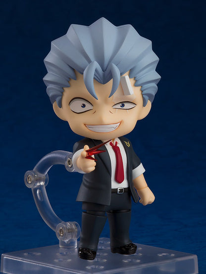 Andy Nendoroid holding a large black weapon with intense expression and dynamic motion effect