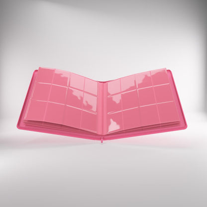 Open Zip-Up album with clear plastic pages featuring multiple pockets for storing trading cards or photos, displayed against a light background