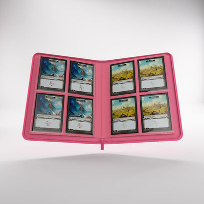 Open Zip-Up album displaying multiple collectible cards in sleeves