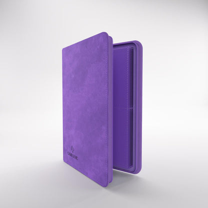 Gamegenic Zip-Up album open to textured pages for trading cards