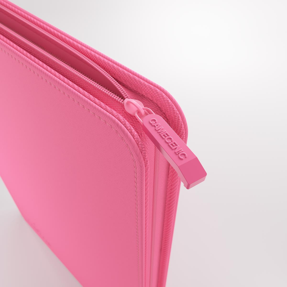 Gamegenic Zip-Up Album with brand name 'GAMEGENIC' visible on the matching zipper pull