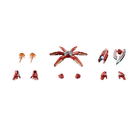 Iron Man figure accessories: six-legged back weapon, shields, energy blast effects, and interchangeable hands