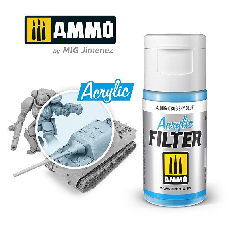 Ammo by Mig Acrylic Filter 15ml - Sky Blue - Good Games
