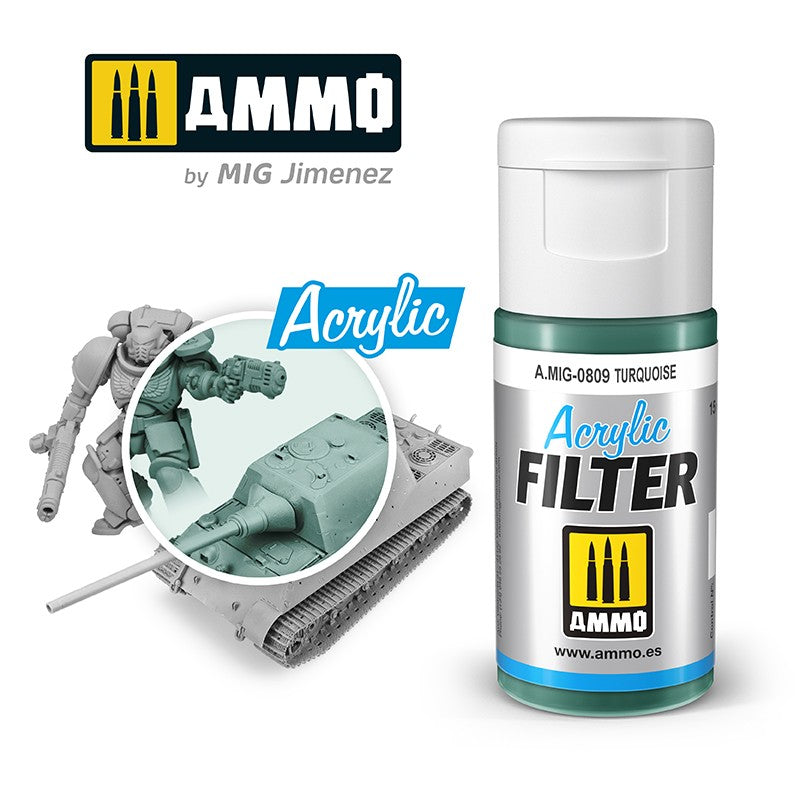 Ammo by MIG Acrylic Filter 15ml - Turquoise - Good Games
