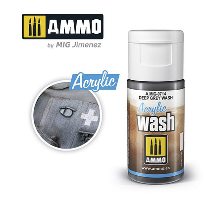 Ammo by MIG Acrylic Washes 15ml - Deep Grey Wash - Good Games