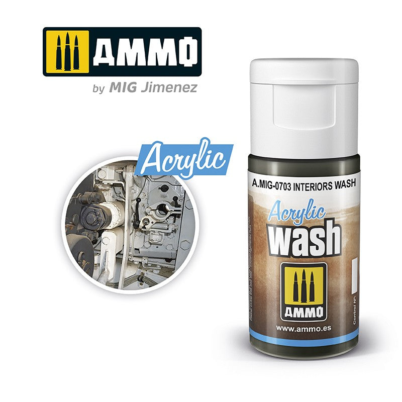 Ammo by MIG Acrylic Wash 15ml - Interiors Wash - Good Games