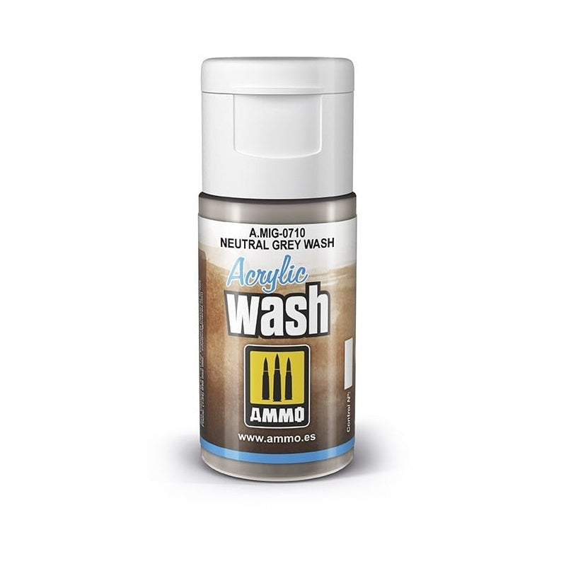 Ammo by MIG Acrylic Washes 15ml - Neutral Grey Wash - Good Games