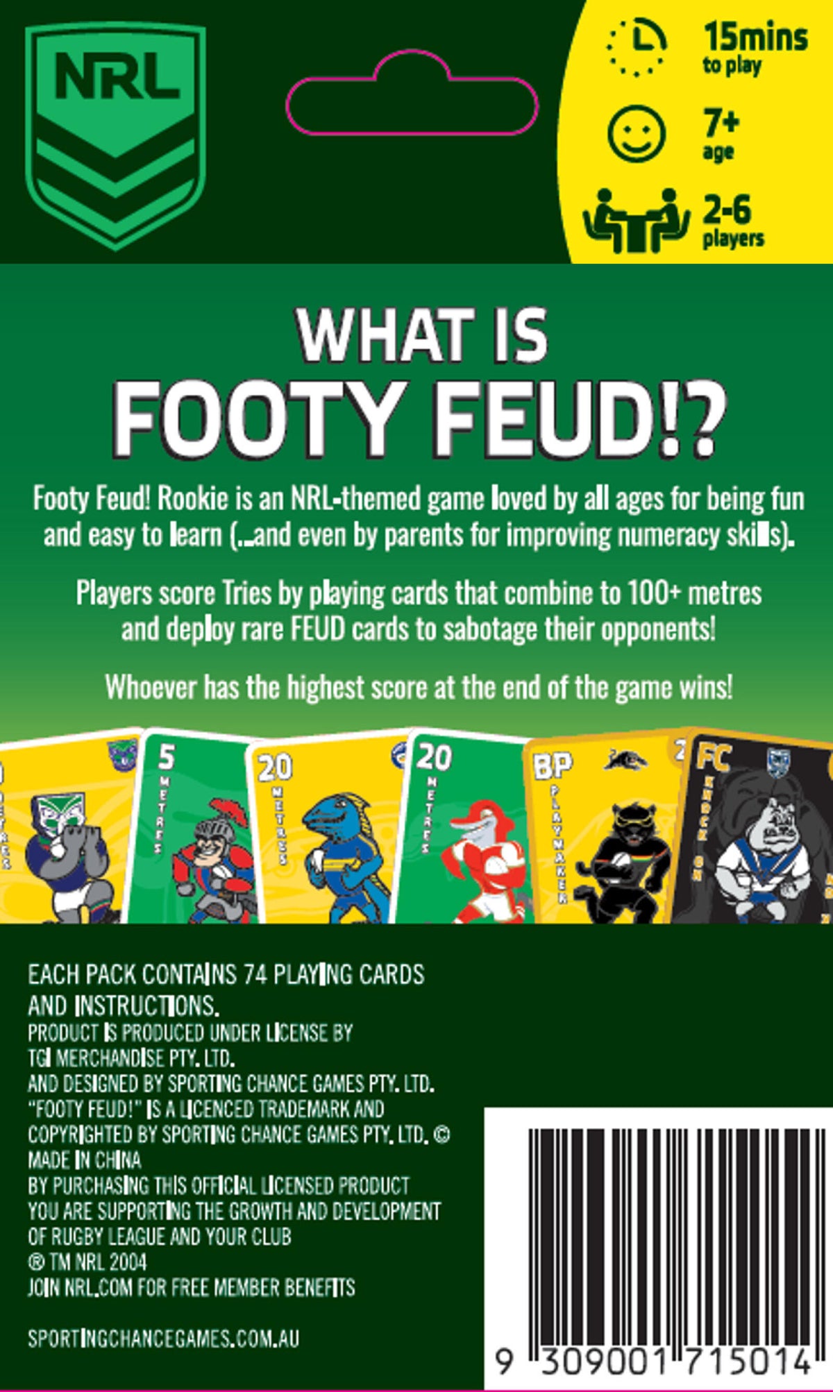 AFL Footy Feud + NRL Footy Feud Rookie Card Game (Assortment of 12)