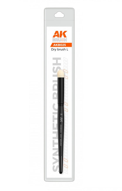 AK Synthetic Dry Brush L (AKB025) for model painting, packaged in a clear blister pack.
