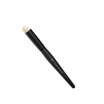 Black makeup detail brush (AKB025 DRY BRUSH) with a rounded white tip.