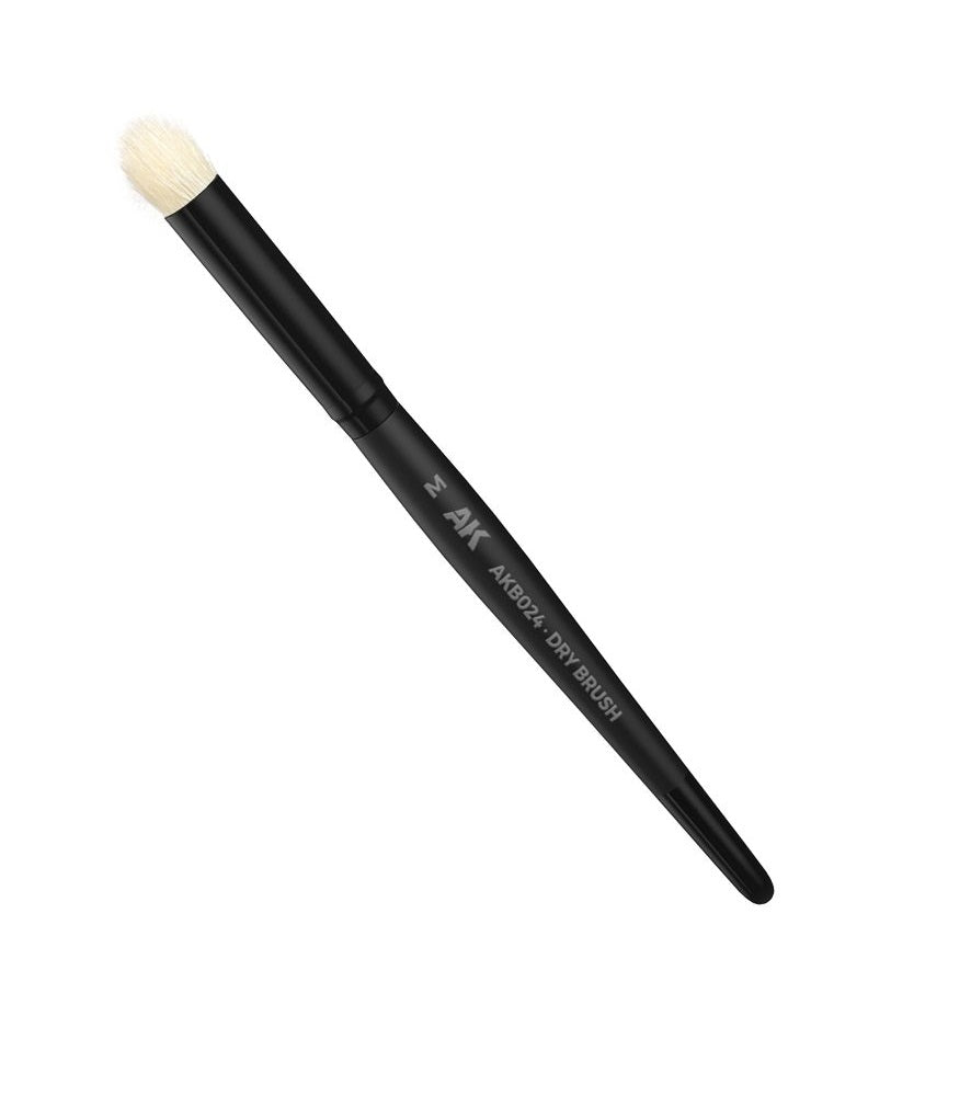 AKB024 Dry Brush with black handle and light bristles for hobby modeling