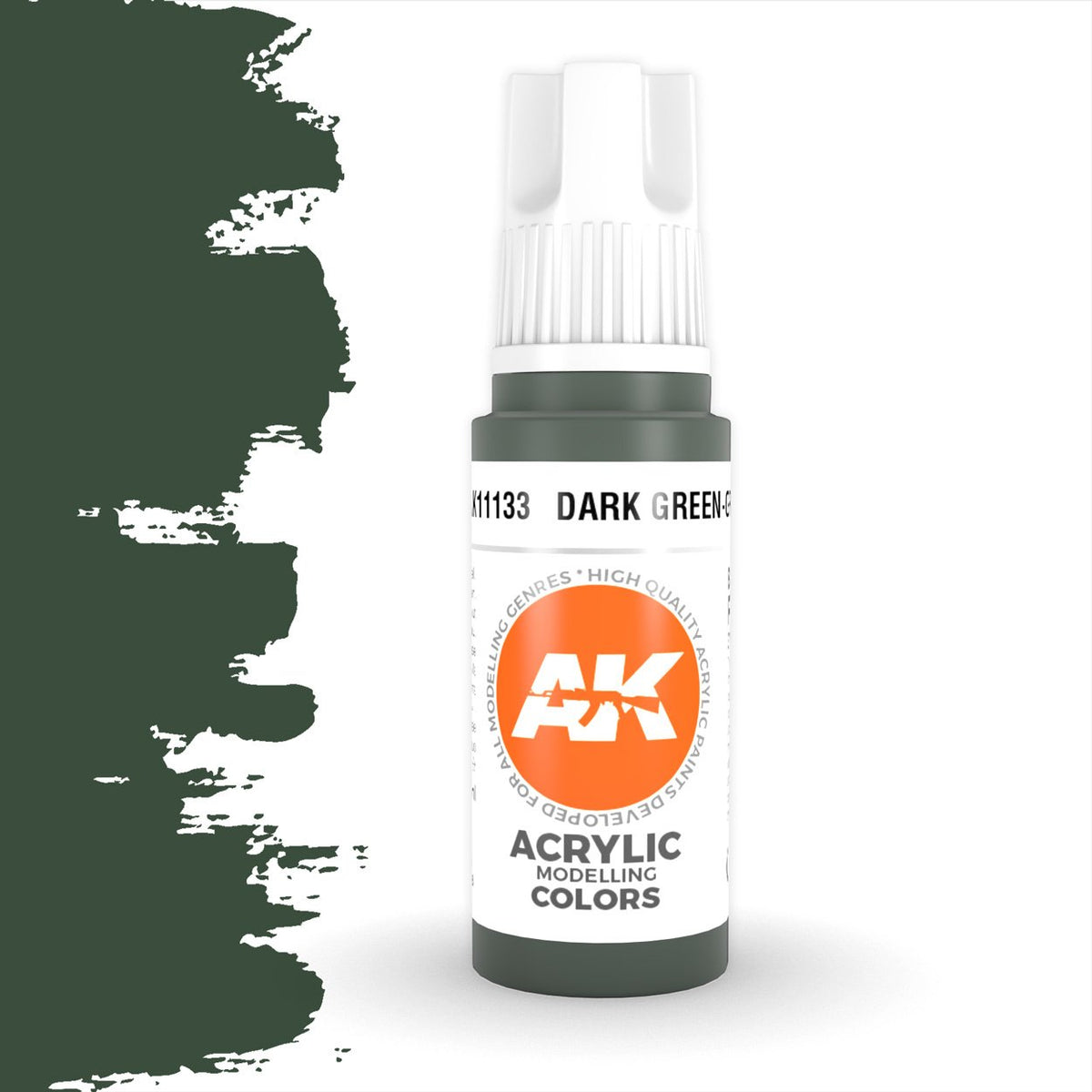 AK Interactive 3 Generation Acrylic Modeling Paint 17ml - Dark Green-Grey - Good Games