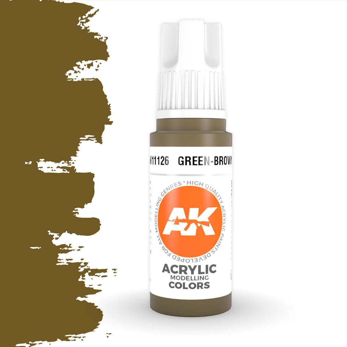 AK Interactive 3 Generation Acrylic Modeling Paint 17ml - Green-Brown - Good Games