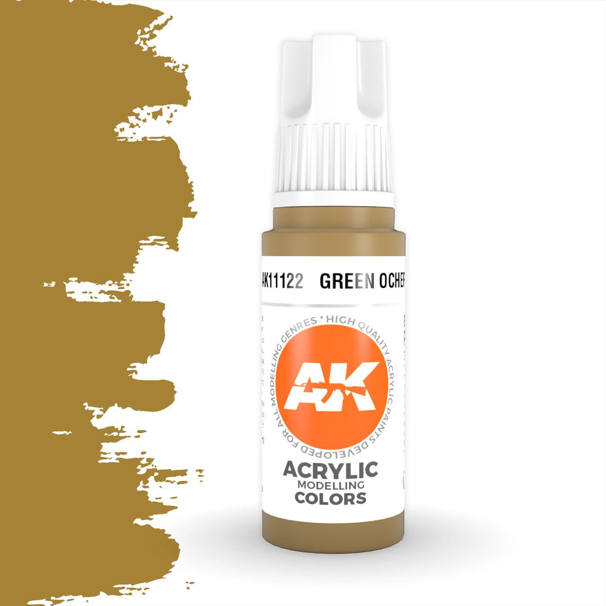 AK Interactive 3 Generation Acrylic Modeling Paint 17ml - Green Ocher - Good Games