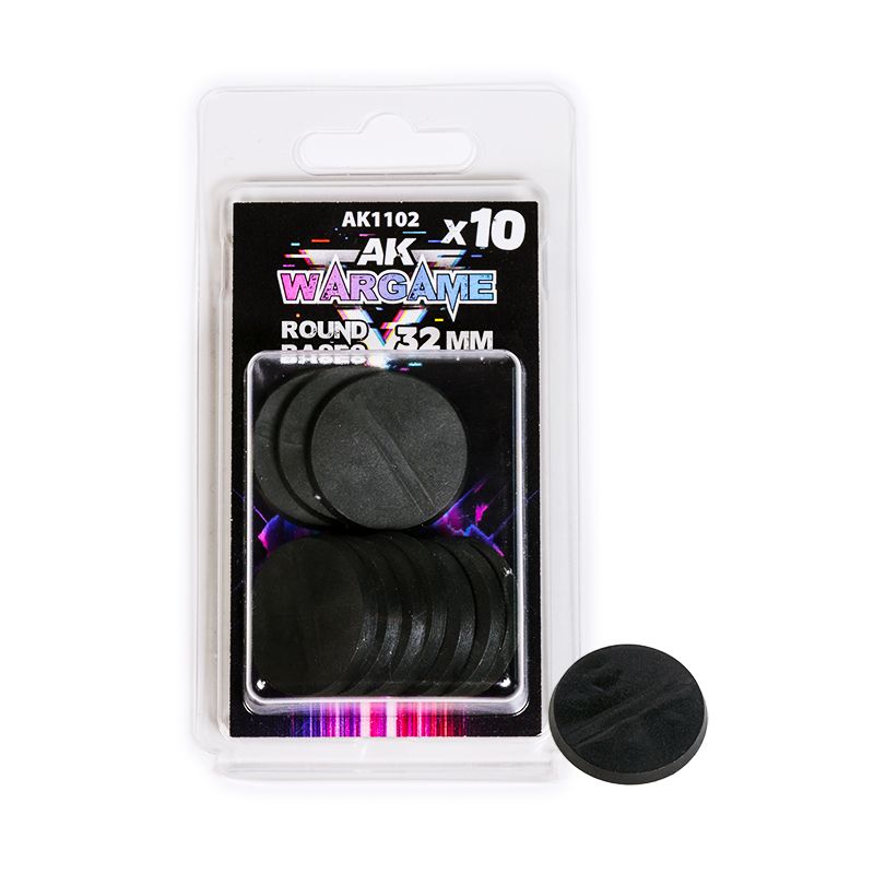 AK Interactive - Wargame Accesories - Plastic Bases. Round Base 32mm - Good Games