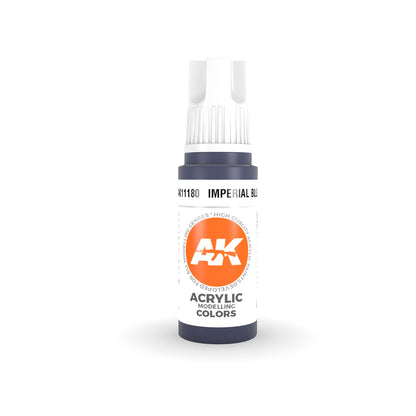AK Imperial Blue acrylic modeling paint bottle with a white dropper cap