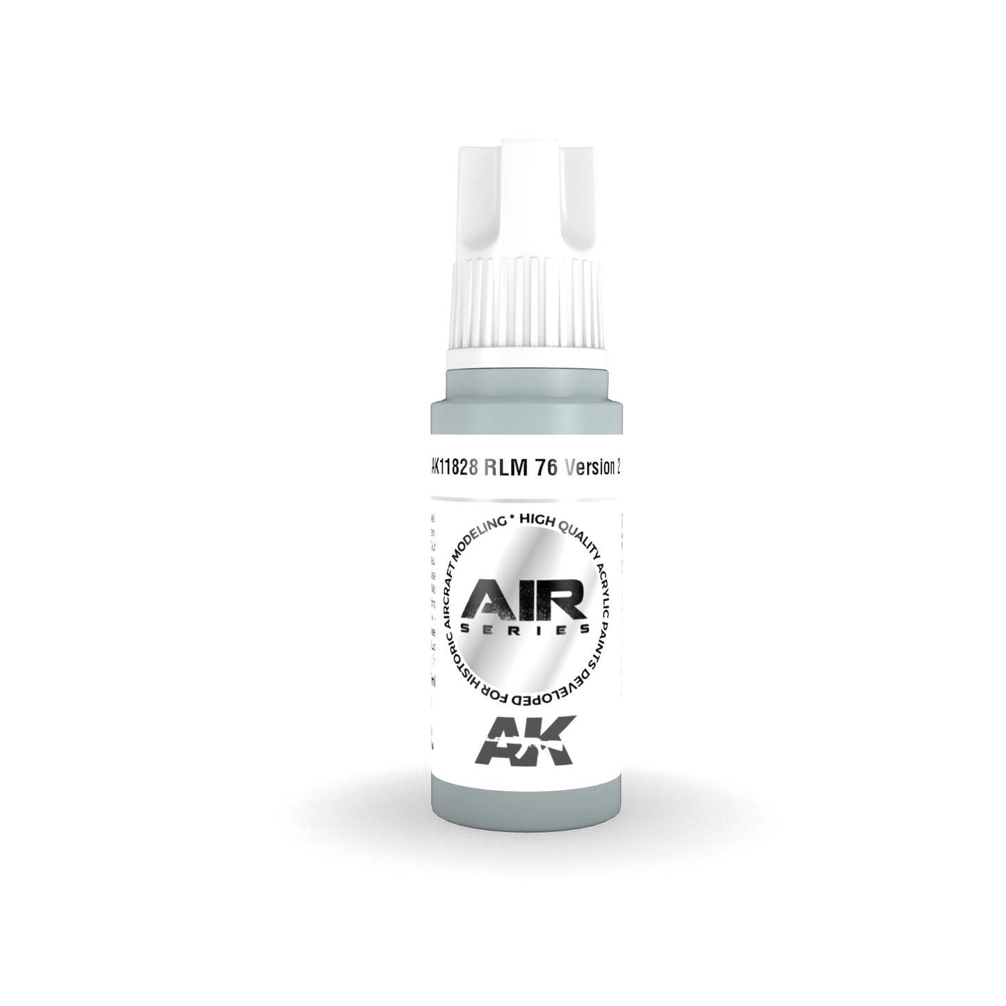 Light blue-grey AK RLM 76 Version 2 dropper paint bottle for models