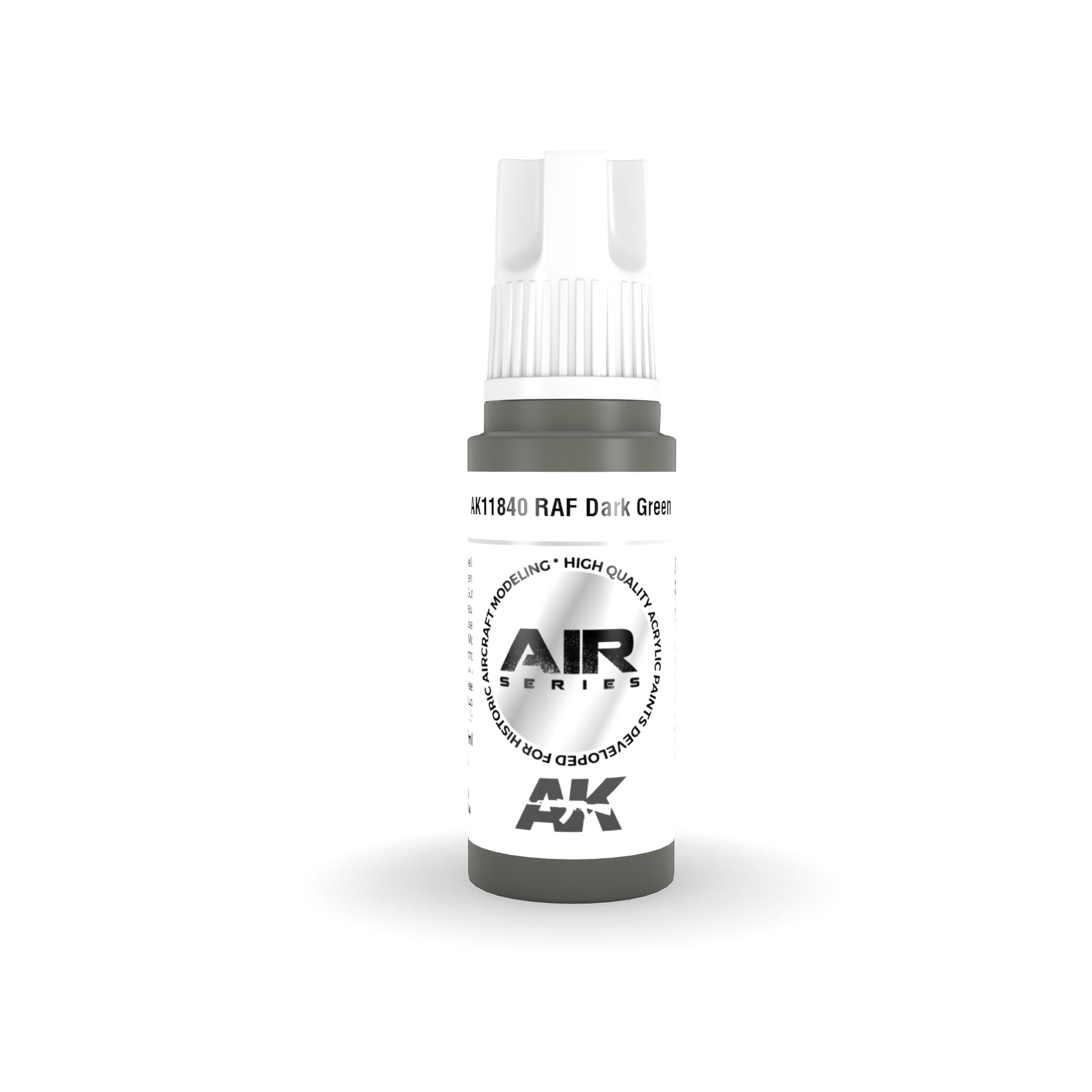 AK Air Series RAF Dark Green model paint bottle with white cap