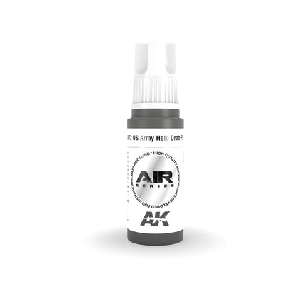 A dark gray AK Interactive model paint bottle for US Army helicopters